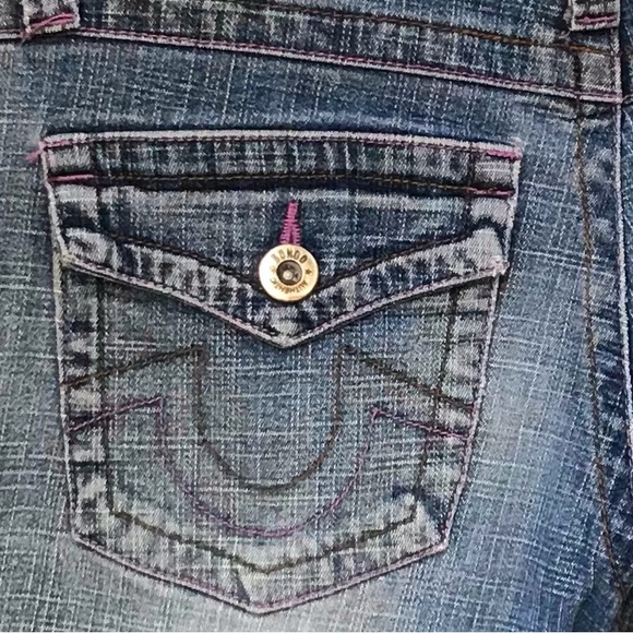 Vintage BONGO Authentic Boot Cut Jeans w/ Hot Pink Stitching - Picture 3 of 9